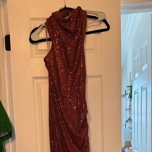 halter top sequence dress